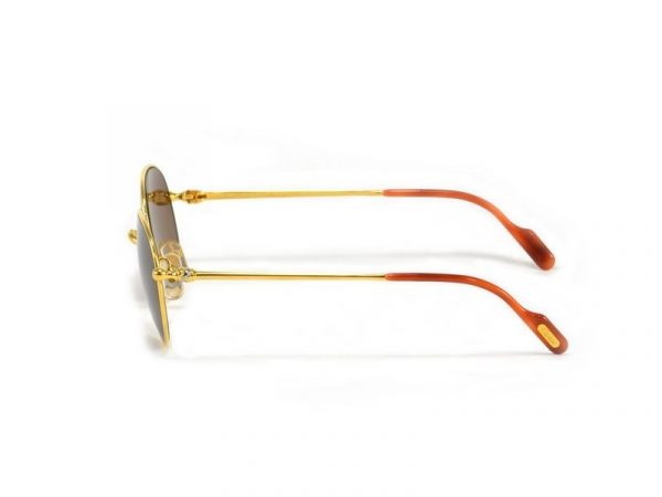 occhiali da sole vintage Cartier Antares T8000205 oro con lenti marrone