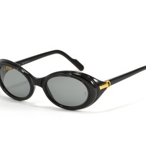 occhiali da sole vintage Cartier Frisson T79078 nero con lenti grigie
